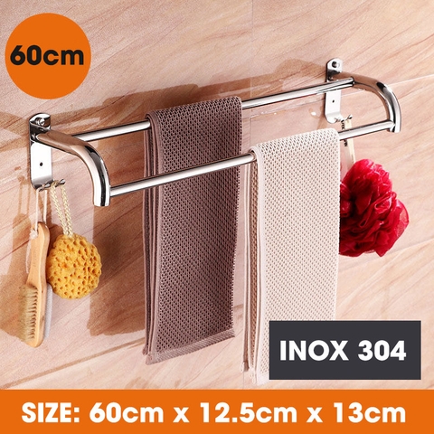 Giá Treo Khăn INOX 304 Dán Tường Cao Cấp Để Khăn Mặt, Khăn Tắm Gọn Gàng | MOYANG - Gia dụng Plus