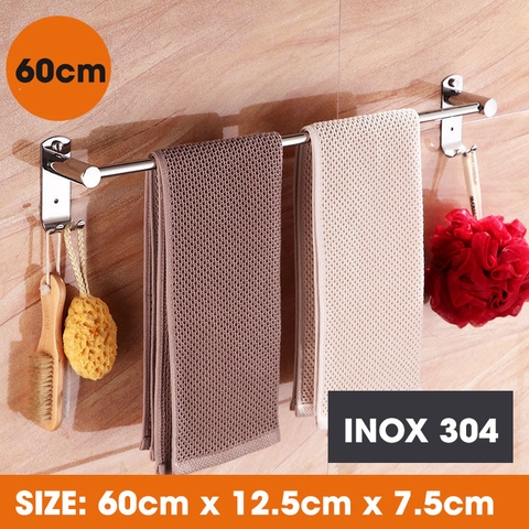 Giá Treo Khăn INOX 304 Dán Tường Cao Cấp Để Khăn Mặt, Khăn Tắm Gọn Gàng | MOYANG - Gia dụng Plus