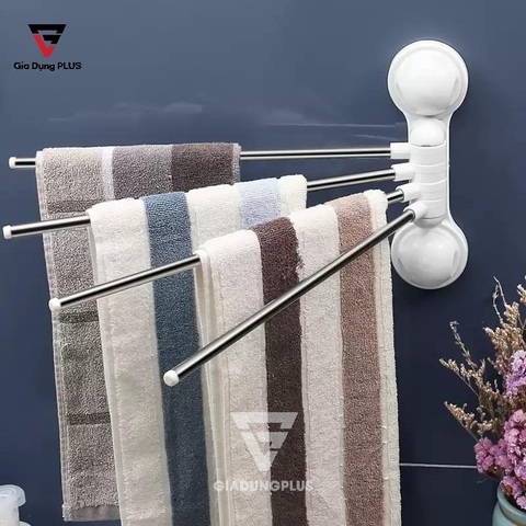 Giá Treo Khăn 4 Thanh Inox Xoay 180 Độ Dán Tường Cho Nhà Tắm - SHUANGQING - Gia dụng Plus