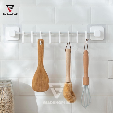Giá Treo Đa Năng Dán Tường Với 8 Móc Treo Di Động Thông Minh | Nacchan - Gia dụng Plus