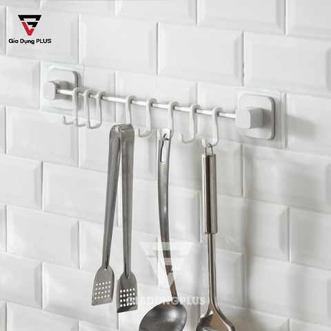 Giá Treo Đa Năng Dán Tường Với 8 Móc Treo Di Động Thông Minh | Nacchan - Gia dụng Plus
