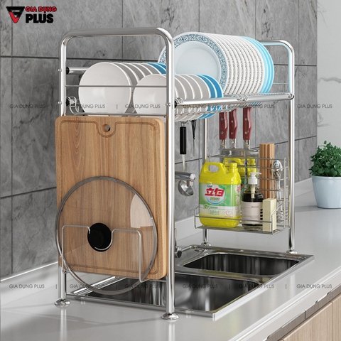 Giá INOX 304 Úp Bát Đĩa Đa Chức Năng Đặt Trên Bồn Rửa Thông Minh (Một Tầng & Hai Tầng) | Nanjie - Gia dụng Plus