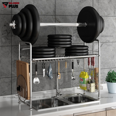 Giá INOX 304 Úp Bát Đĩa Đa Chức Năng Đặt Trên Bồn Rửa Thông Minh (Một Tầng & Hai Tầng) | Nanjie - Gia dụng Plus