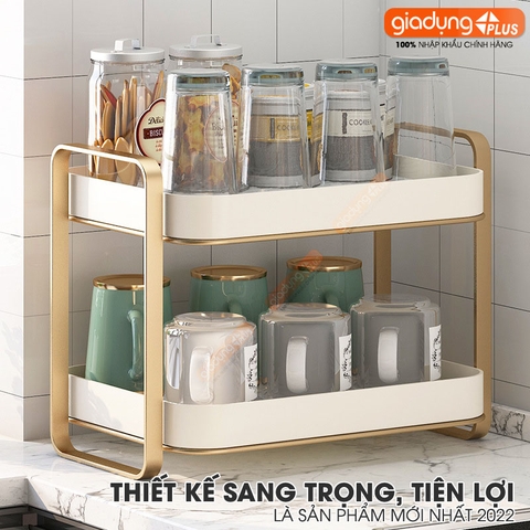 Khay kệ nhựa cao cấp phong cách sang trọng úp ly cốc, chén, khay trà có rảnh thoát nước phong cách Bắc Âu (YM-0552) - Gia dụng Plus