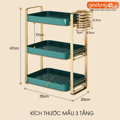 Khay kệ nhựa cao cấp phong cách sang trọng úp ly cốc, chén, khay trà có rảnh thoát nước phong cách Bắc Âu (YM-0552) - Gia dụng Plus