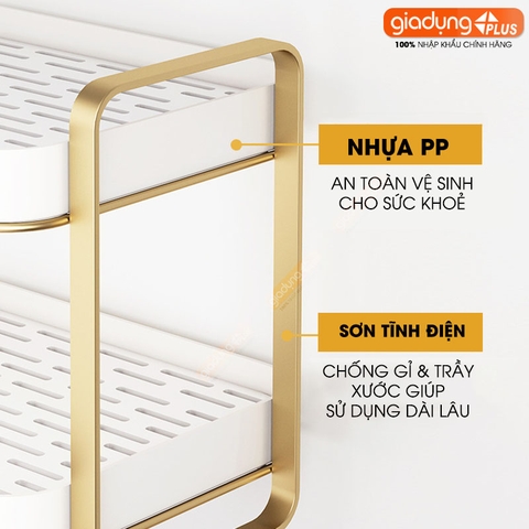 Khay kệ nhựa cao cấp phong cách sang trọng úp ly cốc, chén, khay trà có rảnh thoát nước phong cách Bắc Âu (YM-0552) - Gia dụng Plus