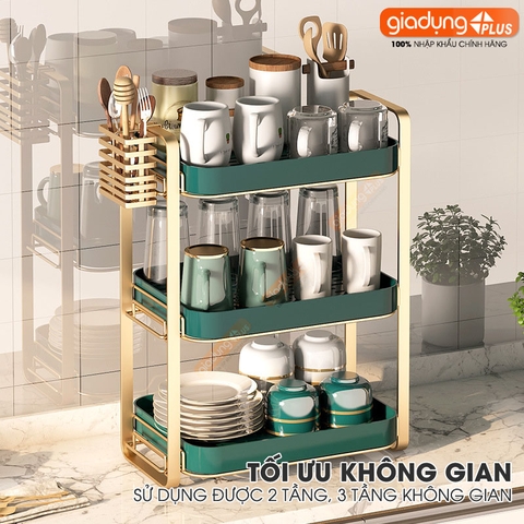Khay kệ nhựa cao cấp phong cách sang trọng úp ly cốc, chén, khay trà có rảnh thoát nước phong cách Bắc Âu (YM-0552) - Gia dụng Plus