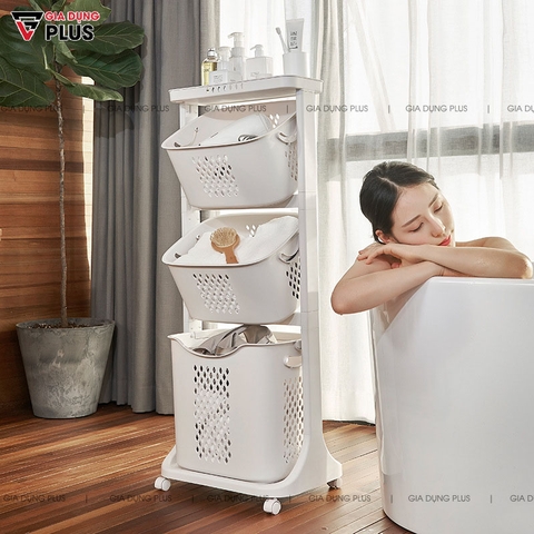Giỏ Đựng Quần Áo Bẩn Xuất Nhật Đa Năng (2 Tầng & 3 Tầng) Cho Phòng Tắm Gọn Gàng & Sạch Sẽ | Hàng Nhập Khẩu Chính Hãng Nanhe - Gia dụng Plus