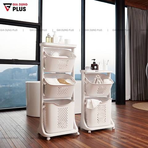 Giỏ Đựng Quần Áo Bẩn Xuất Nhật Đa Năng (2 Tầng & 3 Tầng) Cho Phòng Tắm Gọn Gàng & Sạch Sẽ | Hàng Nhập Khẩu Chính Hãng Nanhe - Gia dụng Plus