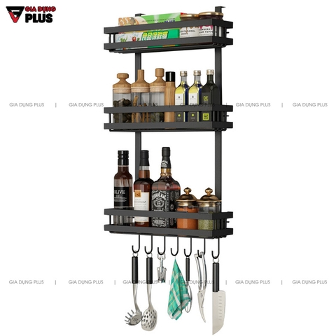 Giá Treo Cạnh Hông Tủ Lạnh Đa Năng Giúp Bếp Gọn Gàng, Không Cần Đinh Vít Đựng Hủ Gia Vị / Đồ Dùng Bếp | Nanjie - Gia dụng Plus