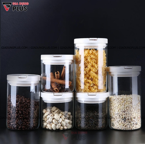 Hộp Thuỷ Tinh Borosilicate Có Nắp Kín Đựng Thực Phẩm, Đồ Khô Đa Năng Cao Cấp | Jianxia - gia dụng plus