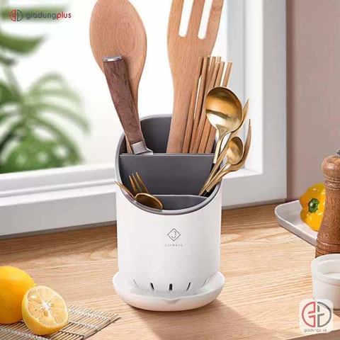 Ống đựng đũa đặt bàn thông minh có khay hứng nước, nhựa ABS cao cấp JIANXIA (JX-0311) - Gia dụng Plus