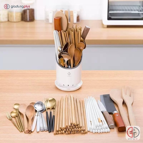 Ống đựng đũa đặt bàn thông minh có khay hứng nước, nhựa ABS cao cấp JIANXIA (JX-0311) - Gia dụng Plus