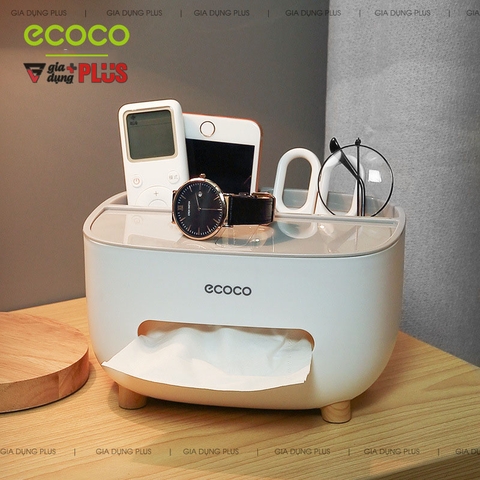 Hộp Đựng Giấy Ăn Đặt Bàn Nhựa ABS Cao Cấp Bo Tròn | Ecoco Chính Hãng - Gia dụng Plus