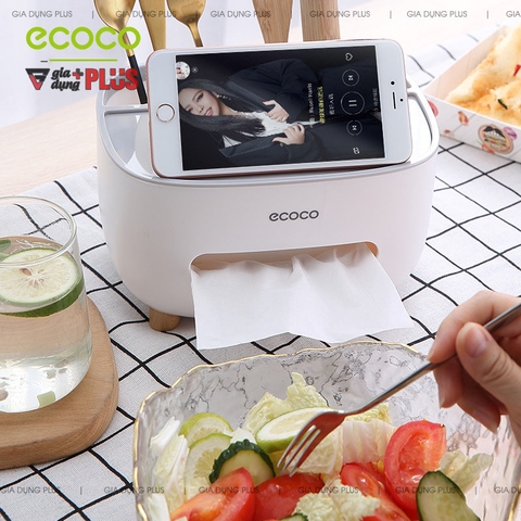 Hộp Đựng Giấy Ăn Đặt Bàn Nhựa ABS Cao Cấp Bo Tròn | Ecoco Chính Hãng - Gia dụng Plus