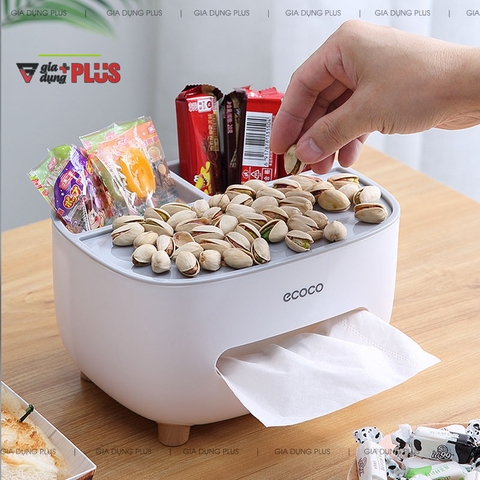 Hộp Đựng Giấy Ăn Đặt Bàn Nhựa ABS Cao Cấp Bo Tròn | Ecoco Chính Hãng - Gia dụng Plus