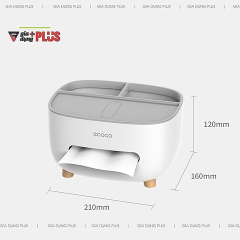 Hộp Đựng Giấy Ăn Đặt Bàn Nhựa ABS Cao Cấp Bo Tròn | Ecoco Chính Hãng - Gia dụng Plus