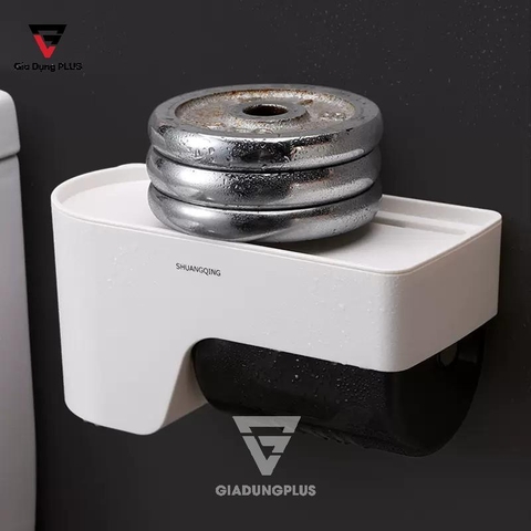 Hộp Đựng Giấy Vệ Sinh Dán Tường Nhựa ABS Tích Hợp Ngăn Đựng Đồ Đa Năng ShuangQuing (SQ-0108) - Gia dụng Plus