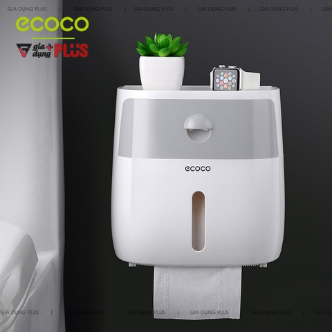 Hộp Đựng Giấy Vệ Sinh Chữ Nhật Một Ngăn Nhựa ABS Chống Thấm Nước Cao Cấp | Ecoco Chính Hãng - Gia dụng Plus