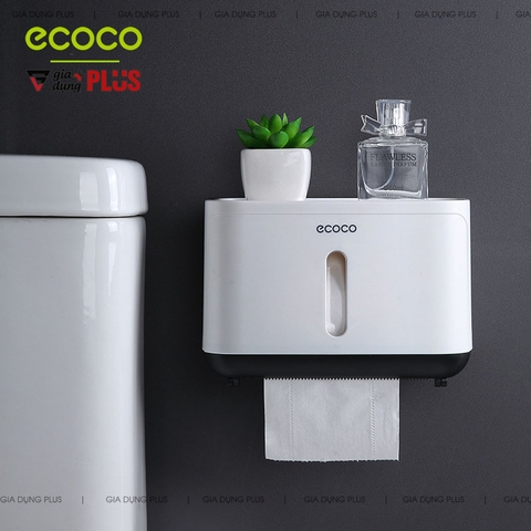 Hộp Đựng Giấy Vệ Sinh Chữ Nhật Một Ngăn Nhựa ABS Chống Thấm Nước Cao Cấp | Ecoco Chính Hãng - Gia dụng Plus