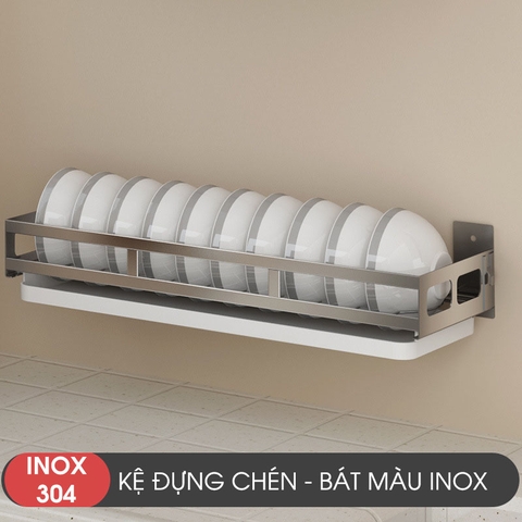 Kệ Đựng Chén Bát INOX 304 Treo Tường Chắc Chắn, Không Cần Khoan Tường (Sơn Tĩnh Điện Màu Đen) Cao Cấp Cho Phòng Bếp (LZ-0201) - Gia dụng Plus