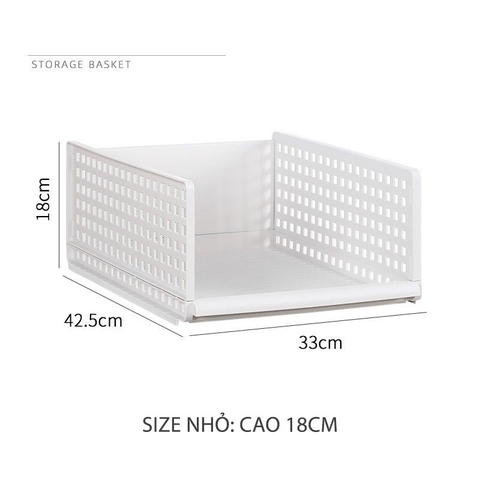 Kệ xếp chia ngăn kéo nhựa, có thể gấp gọn giúp gọn gàng tủ quần áo nhanh chóng / GIÁ 1 ngăn - gia dụng plus