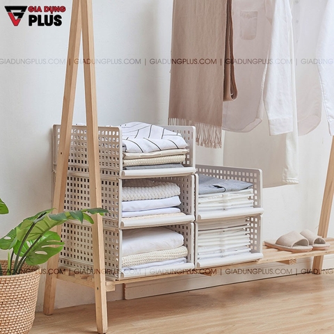 Kệ xếp chia ngăn kéo nhựa, có thể gấp gọn giúp gọn gàng tủ quần áo nhanh chóng / GIÁ 1 ngăn - gia dụng plus