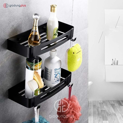 Kệ Chữ Nhật INOX SUS 304 Dán Tường Đa Năng Cho Phòng Tắm LAZYDO (LZ-0704) - Gia dụng Plus