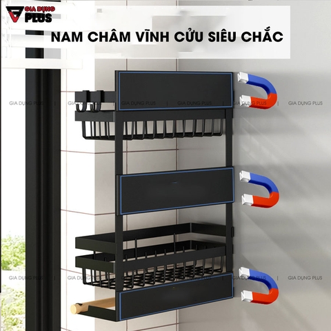 Kệ Đựng Đồ Đa Năng Để Bếp, Treo Bên Hông Tủ Lạnh Thông Minh Hút Từ Nam Châm Từ Tính Vĩnh Cửu | Nanjie - Gia dụng Plus
