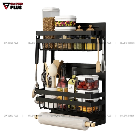 Kệ Đựng Đồ Đa Năng Để Bếp, Treo Bên Hông Tủ Lạnh Thông Minh Hút Từ Nam Châm Từ Tính Vĩnh Cửu | Nanjie - Gia dụng Plus