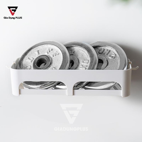 Kệ Nhựa Chữ Nhật Dán Tường Đựng Đồ Đa Năng | Màu Trắng Tinh Khôi | Kèm Móc Treo | ShuangQuing - Gia dụng Plus
