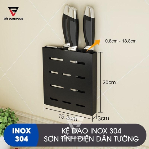 Giá cài dao kéo inox 304 cao cấp Gia Dụng Plus - dán tường siêu chắc, không cần khoan tường Lazydo (LZ-0203) - Gia dụng Plus