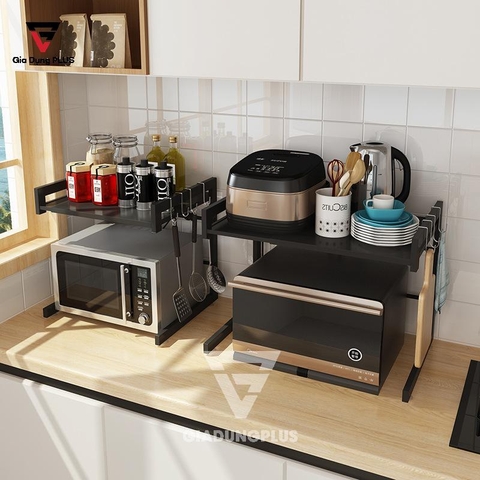 Kệ Để Lò Vi Sóng Hai Tầng Co Giãn Thông Minh INOX, Sơn Tĩnh Điện | Tiggang - Gia dụng Plus