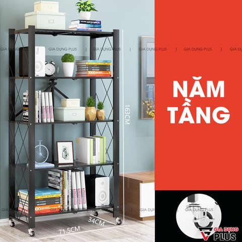 Kệ Đựng Đồ Đa Năng Gấp Gọn Cho Phòng Khách, Bếp, Tắm, Ngủ Cực Kỳ Tiện Lợi Bằng Thép Carbon Chắc Chắn | Nanjie - Gia dụng Plus