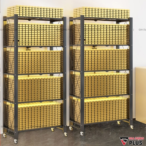 Kệ Đựng Đồ Đa Năng Gấp Gọn Cho Phòng Khách, Bếp, Tắm, Ngủ Cực Kỳ Tiện Lợi Bằng Thép Carbon Chắc Chắn | Nanjie - Gia dụng Plus