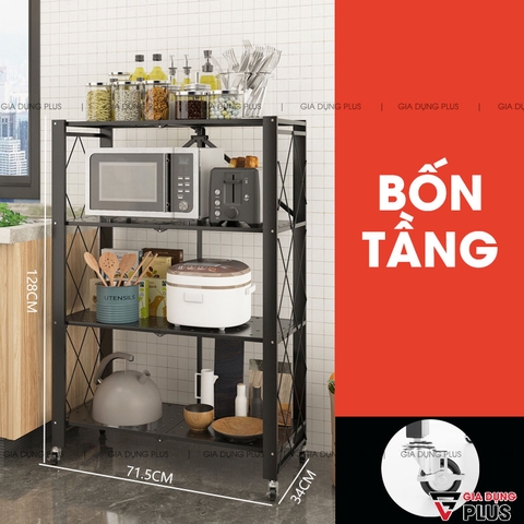Kệ Đựng Đồ Đa Năng Gấp Gọn Cho Phòng Khách, Bếp, Tắm, Ngủ Cực Kỳ Tiện Lợi Bằng Thép Carbon Chắc Chắn | Nanjie - Gia dụng Plus