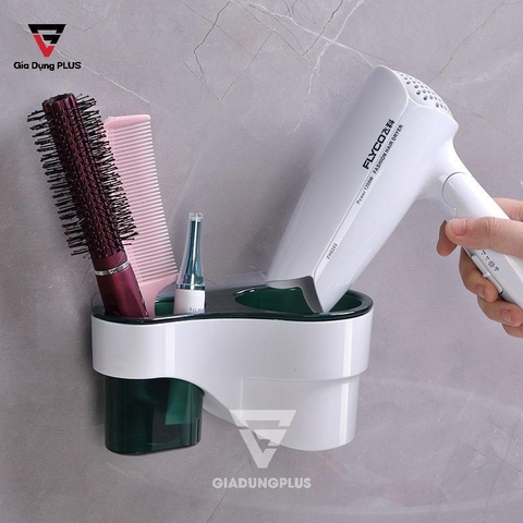 Giá Để Máy Sấy Tóc Dán Tường Nhựa ABS | Một Ngăn Đựng Đồ Đa Năng Giúp Máy Sấy Gọn Gàng SHUANGQING (SQ-0112) - Gia dụng Plus