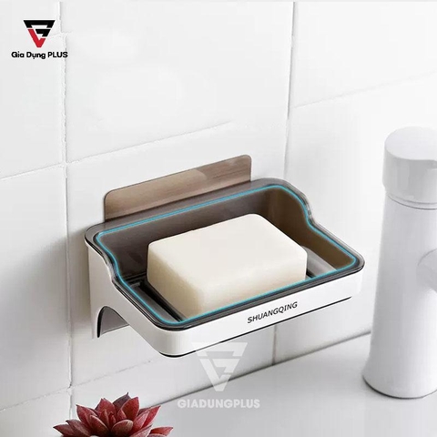 Kệ Đựng Xà Bông, Xà Phòng Dán Tường Nhựa ABS Thông Minh | SHUANGQING (SQ-0106) - Gia dụng Plus