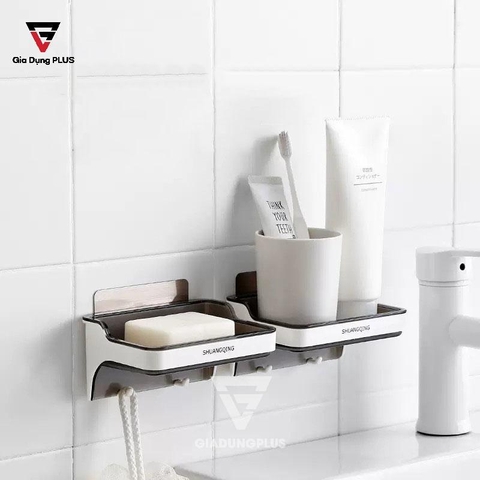 Kệ Đựng Xà Bông, Xà Phòng Dán Tường Nhựa ABS Thông Minh | SHUANGQING (SQ-0106) - Gia dụng Plus