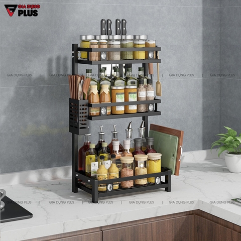 Kệ Gia Vị Đặt Bàn Đa Năng Bằng Thép Carbon / Sơn Tĩnh Điện 5 Lớp (Hai Tầng & Ba Tầng) | Nanjie - Gia dụng Plus