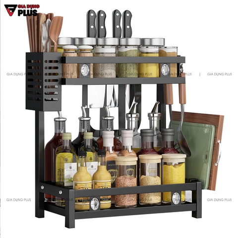 Kệ Gia Vị Đặt Bàn Đa Năng Bằng Thép Carbon / Sơn Tĩnh Điện 5 Lớp (Hai Tầng & Ba Tầng) | Nanjie - Gia dụng Plus