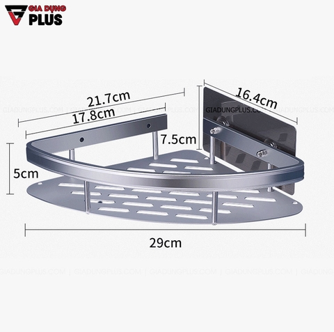 Kệ Tam Giác Dán Góc Tường Nhôm Không Gian Cao Cấp | Không Cần Khoan Tường | ShuangQuing - Gia dụng Plus