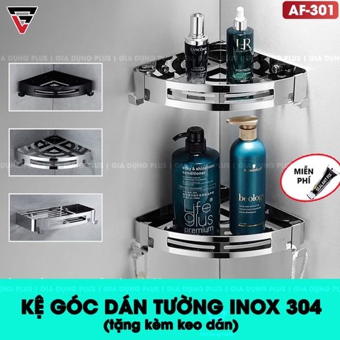 Kệ Góc Tường INOX 304 Cao Cấp Không Gỉ, Dán Tường Siêu Chắc Mà Không Cần Khoan (Kèm Keo Dán) | Moyang - Gia dụng Plus