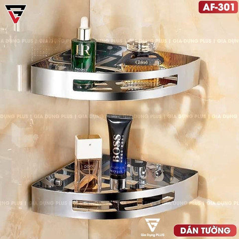 Kệ Góc Tường INOX 304 Cao Cấp Không Gỉ, Dán Tường Siêu Chắc Mà Không Cần Khoan (Kèm Keo Dán) | Moyang - Gia dụng Plus