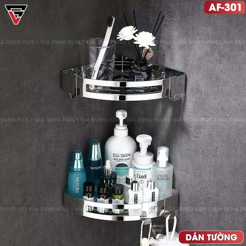 Kệ Góc Tường INOX 304 Cao Cấp Không Gỉ, Dán Tường Siêu Chắc Mà Không Cần Khoan (Kèm Keo Dán) | Moyang - Gia dụng Plus