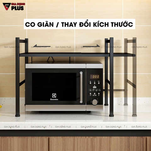 Kệ Để Lò Nướng, Lò Vi Sóng Hai Tầng Co Giãn Thông Minh Chân Đứng Bằng Thép, Sơn Tĩnh Điện Cao Cấp Chống Gỉ - TIGGANG - Gia dụng Plus