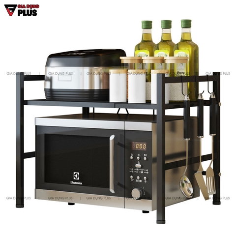 Kệ Để Lò Nướng, Lò Vi Sóng Hai Tầng Co Giãn Thông Minh Chân Đứng Bằng Thép, Sơn Tĩnh Điện Cao Cấp Chống Gỉ - TIGGANG - Gia dụng Plus