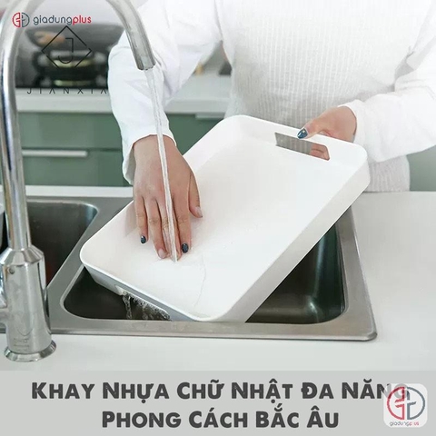 Khay Đựng Đồ Đa Năng Nhựa ABS Tiện Lợi, Hình Chữ Nhật Màu Trắng JIANXIA (JX-0302) - Gia dụng Plus