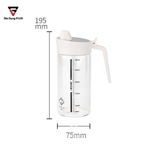 Bình Đựng Dầu Ăn, Nước Mắm Thuỷ Tinh Borosilicate Có Nắp Kín Bằng INOX 304 | Phong Cách Bắc Âu Hiện Đại JIANXIA (JX-0306) - Gia dụng Plus