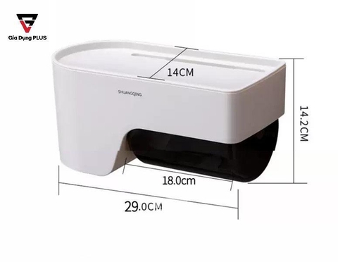 Hộp Đựng Giấy Vệ Sinh Dán Tường Nhựa ABS Tích Hợp Ngăn Đựng Đồ Đa Năng ShuangQuing (SQ-0108) - Gia dụng Plus